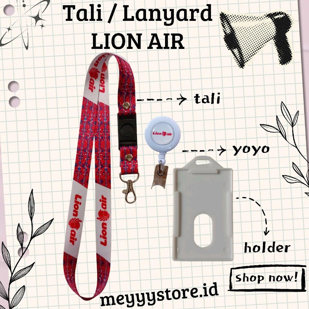 

READYYY Tali Gantungan ID CARD / Lanyard LION AIR [STOCK MELIMPAH] Termurahhh Harga Grosir!