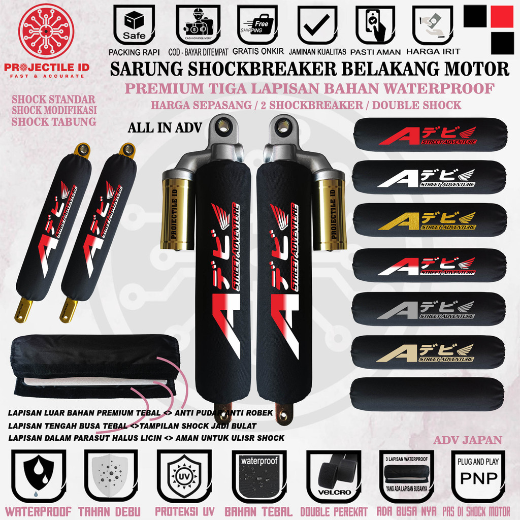 3L SARUNG SHOCKBREAKER MOTOR ADV COVER SOKBREKER SHOWA NEW ADV 150 ADV 160 PELINDUNG SHOCK BREAKER B
