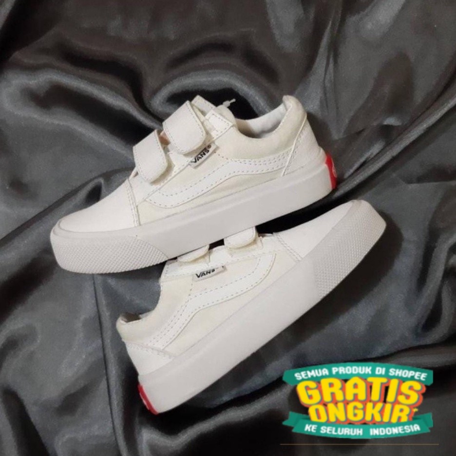 sale sepatu oldskool anak kids premium motif perekat tanpa tali sepatu vans anak laki laki prempuan 