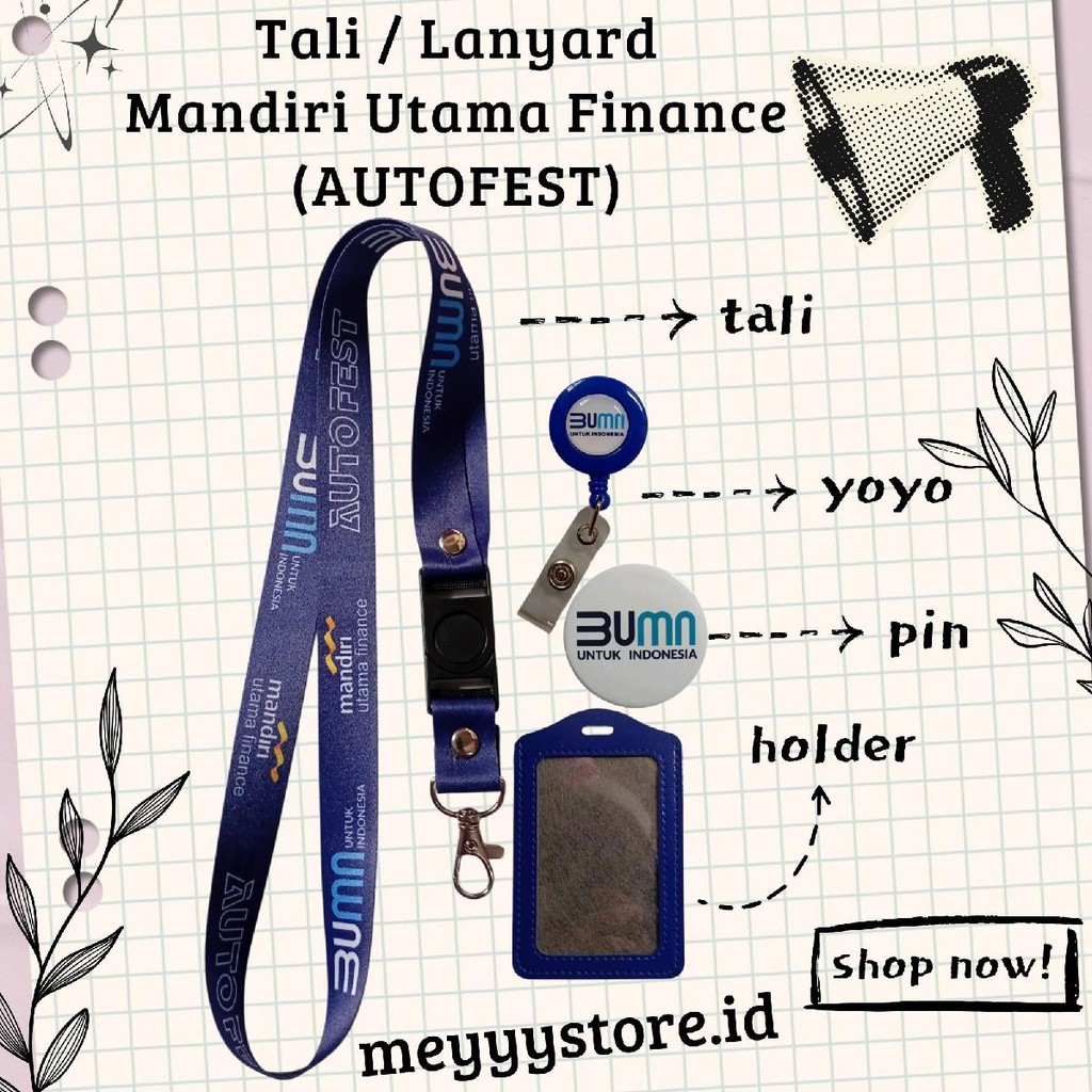 

READYYY Tali Gantungan ID CARD / Lanyard BUMN Mandiri Utama Finance AUTOFEST [STOCK MELIMPAH] Termurahhh Harga Grosir!