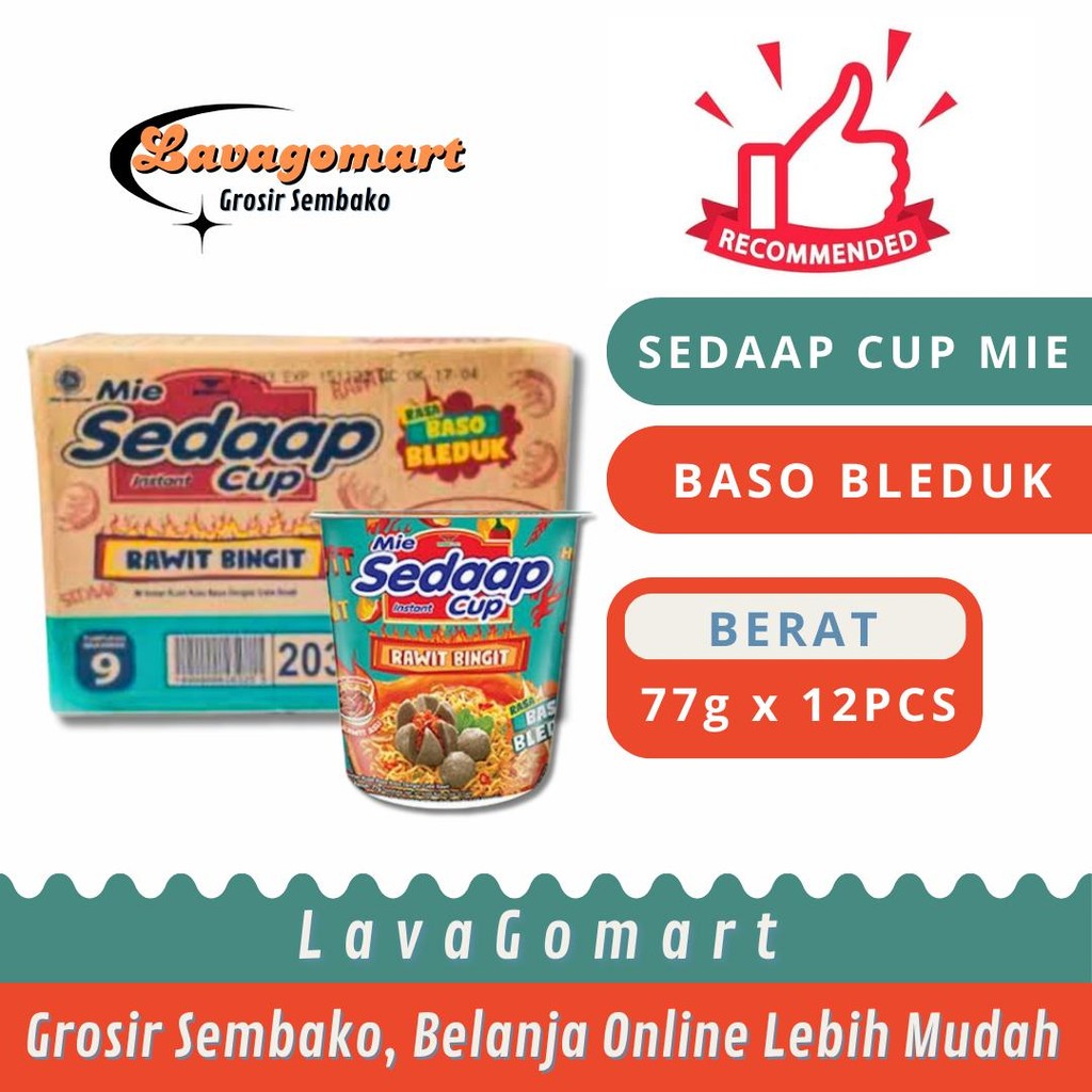 

SEDAAP CUP MIE INSTAN BASO BLEDUK 77g - 1 DUS - LAVAGOMART - BANDUNG