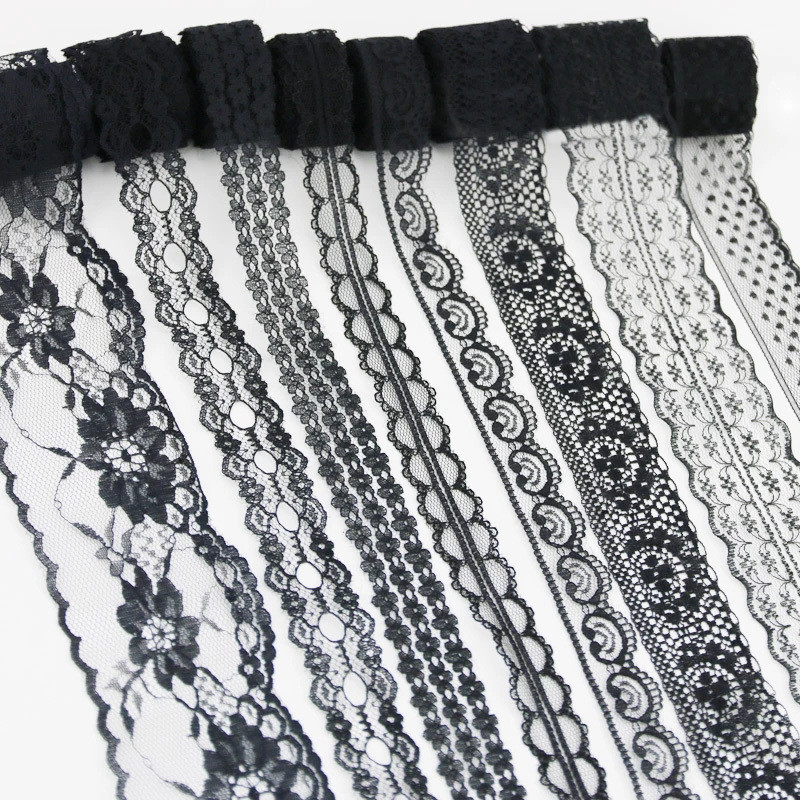 

(10 Yards/roll) Black Lace Ribbon Fabric Webbing Decoration Polyester Material Lovely Gift Packing Handmade DIY Material