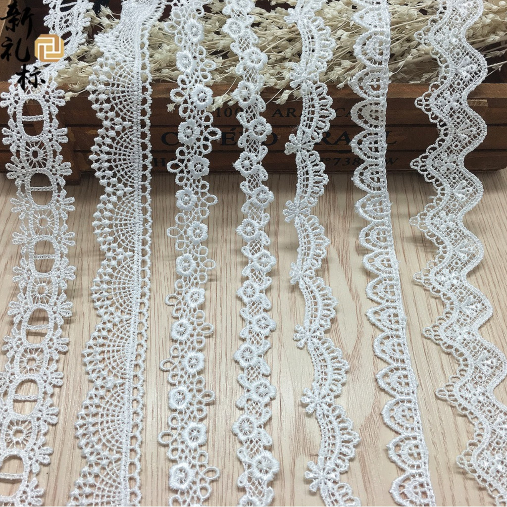 

15 Yards 7 Styles Water Soluble Lace Ribbon Embroidery Flower Lace Fabric Trim Decoration DIY Sewing Crafts Clothing Accessories
