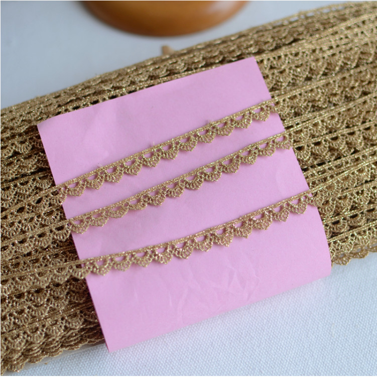 

10 Yards Wholesale Dark Gold Lace Ribbon Decorative Lace Trim for DIY Wedding Christmas Craft DIY Sewing Accessories