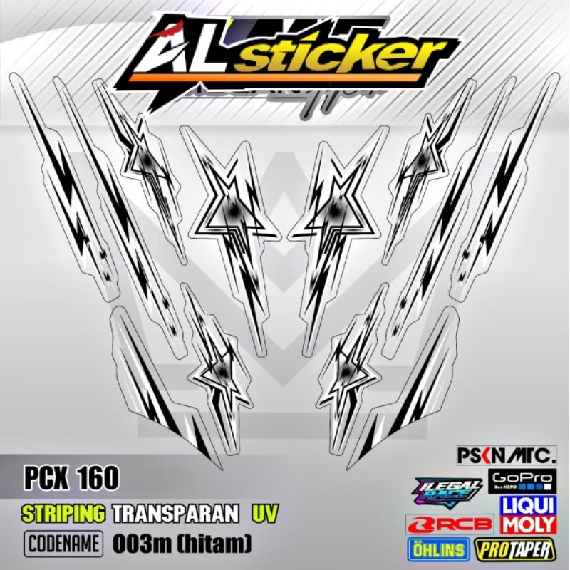 Decal Sticker Striping Variasi Transparan Uv PCX 160 Pcx Star Honda PCX 160 2022-2025 All New PCX 16
