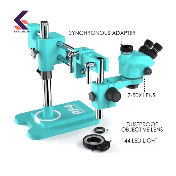 RF4 Mikroskop Pasang Mata Berlian Micro Setting Plus Objective Lens Khusus Untuk Perhiasan