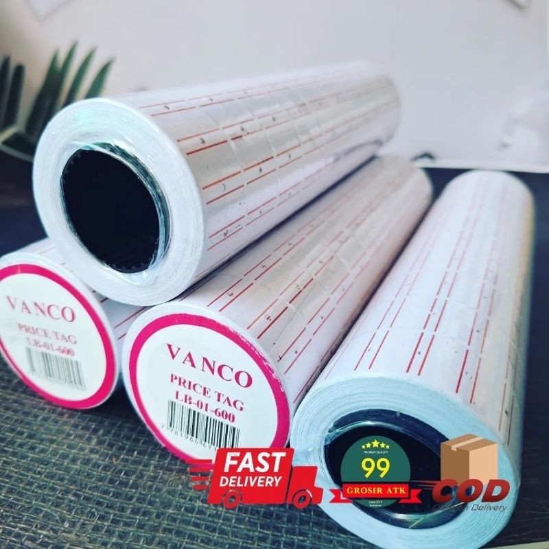 

Label Roll Vanco PRICE TAG-LB-01-600/Label 12mm×21mm/Kertas Labeller/Label 1 line/Label Harga Roll/Refil Label Vanco