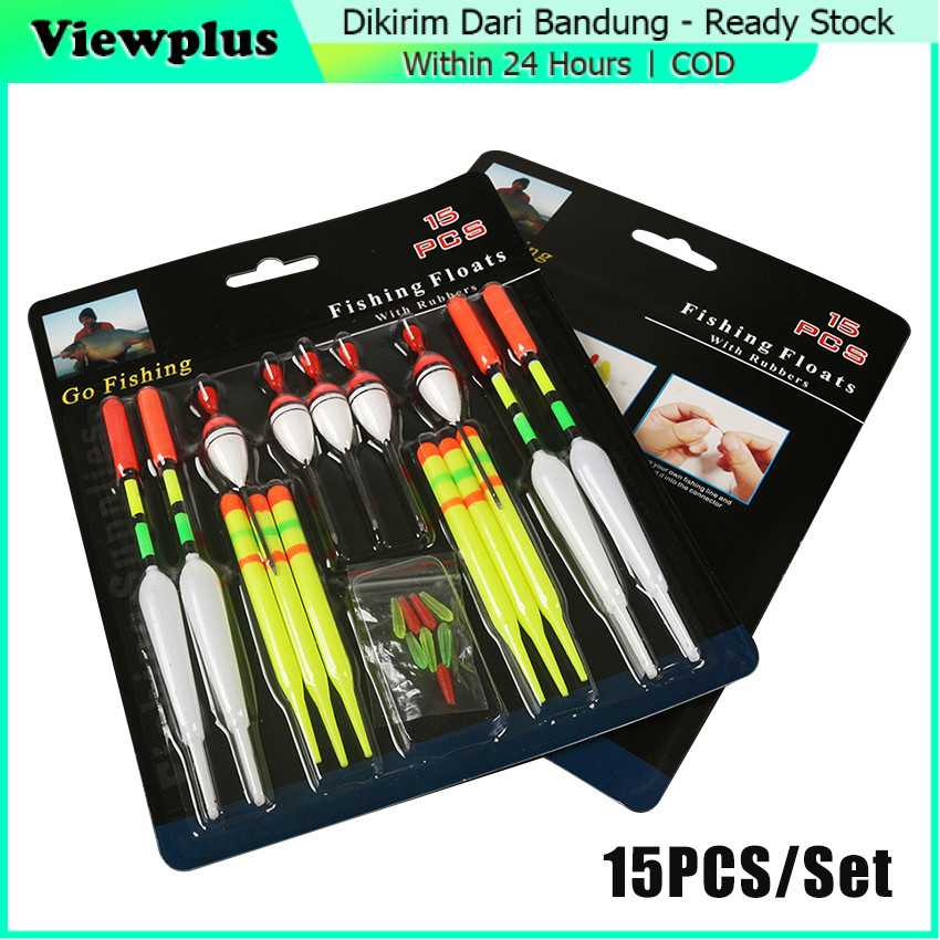 15Pcs/Set Pelampung Kumbul Pancing Luminous Anti Badai Bersinar Dimalam Hari Pelampung Pancing