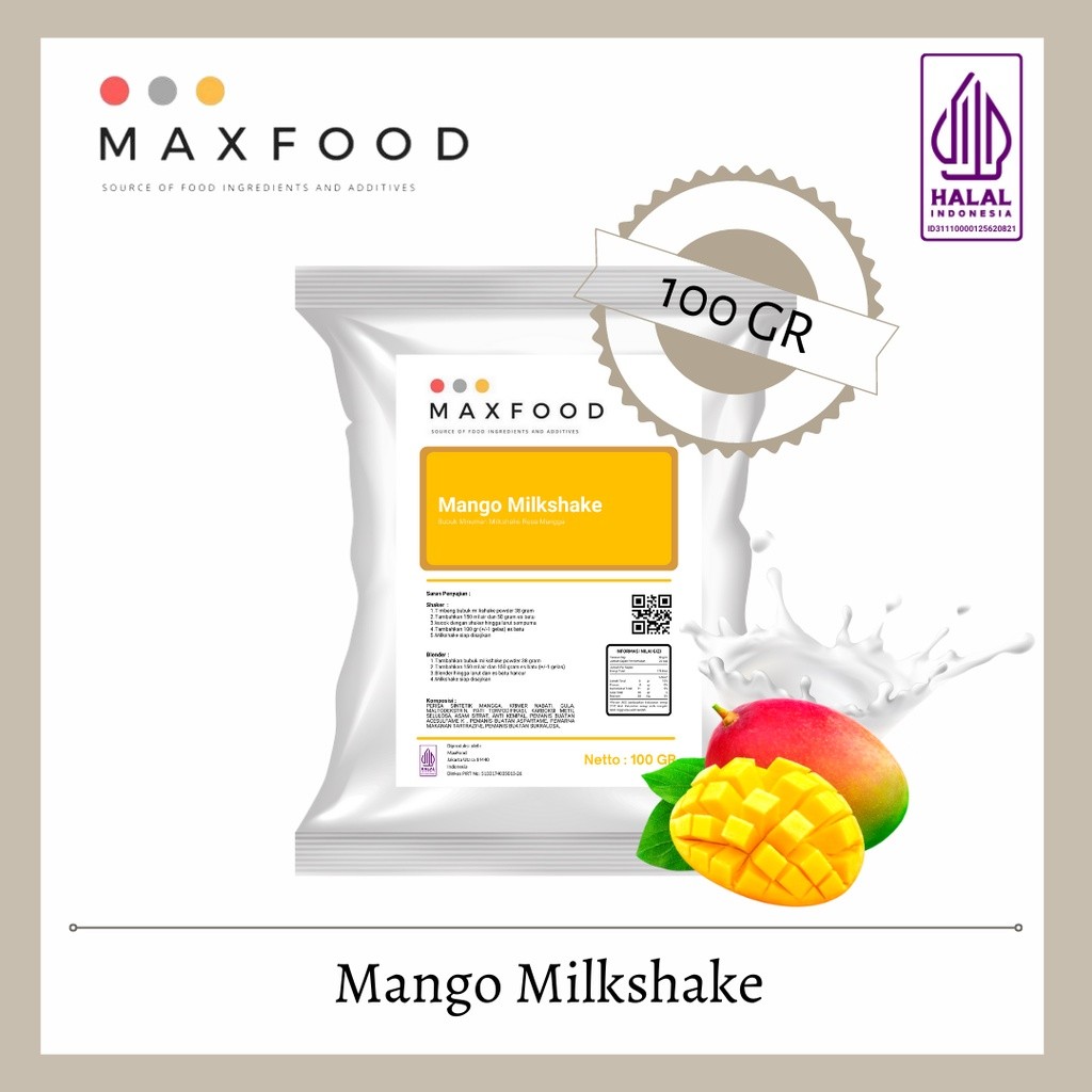 

MAXFOOD - Mango Milkshake / Bubuk Minuman Milkshake Rasa Mangga 100 Gram
