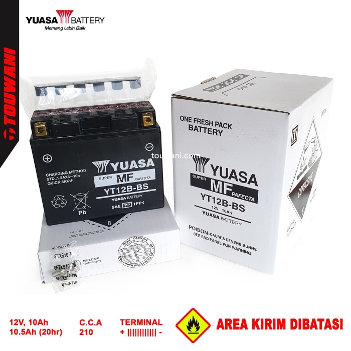 Aki Baterai Ducati Multistrada Yuasa YT12B-BS 12V 10Ah Super MF