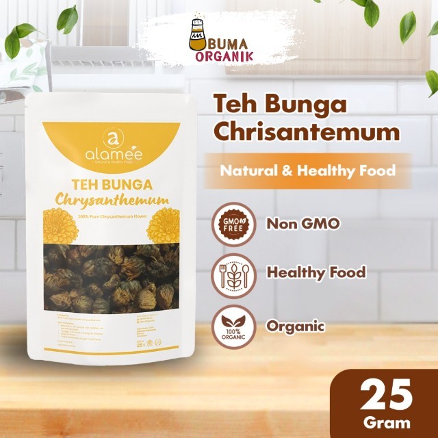 

ALAMEE Golden Chrysanthemum tea Teh Krisan Emas Bunga Crysant Herbal Alami Organik Crysanthemum 25gr BUMA
