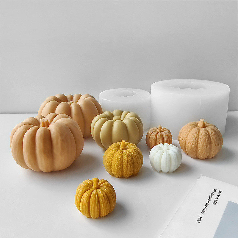 

3D Pumpkin Silicone Mold DIY Aroma Candle Plaster Ornaments Mould Homemade Candy Chocolate Molds Halloween Decoration
