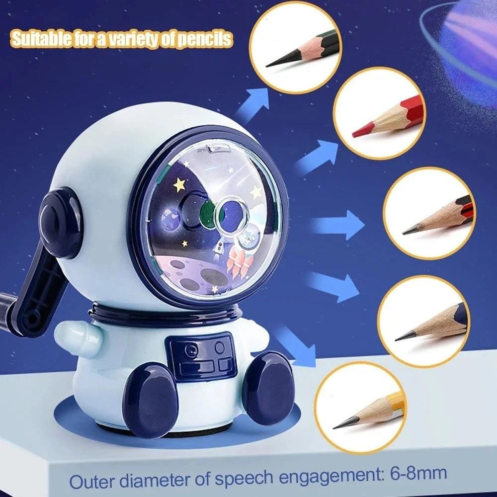 

Creative Astronaut Pencil Sharpener Third Gear Adjustable Hand-cranked Automatically Pencil Sharpener Student Stationary Gift