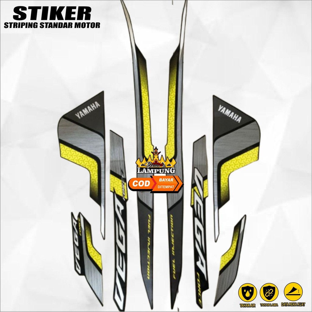 Striping motor yamaha Vega Force 2021 Full Hitam-Stabilo