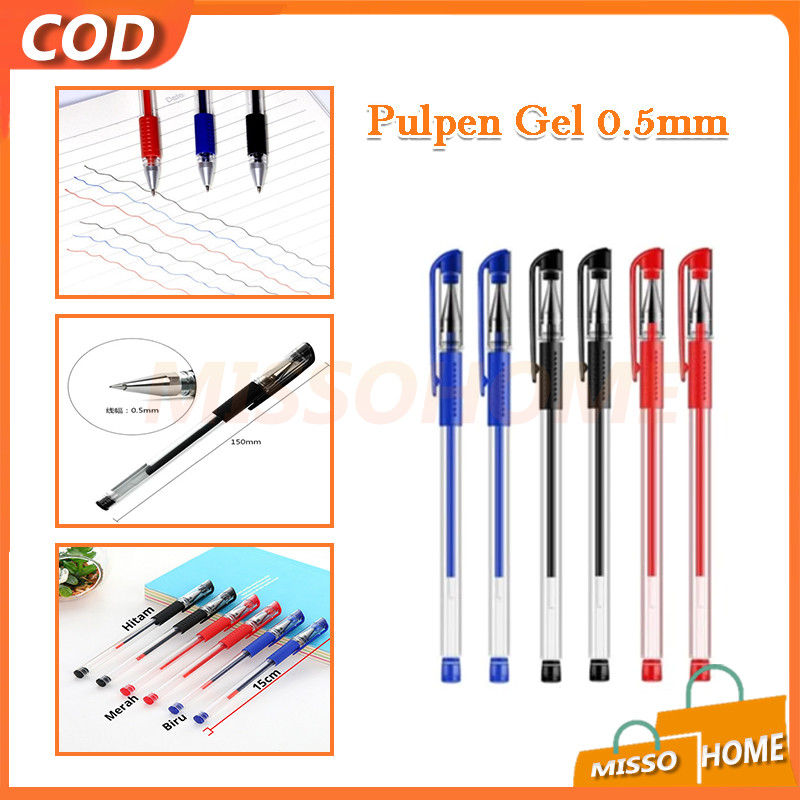 

Pulpen Gel 0.5mm / Bolpen Standard Pena / Pen Alat Tulis Gel Tebal 0.5 MM /Tinta Cair 0.55mm Pen Hitam Merah Biru Bolpoin Alat Tulis Sekolah Kantor / Hitam Merah Biru Alat