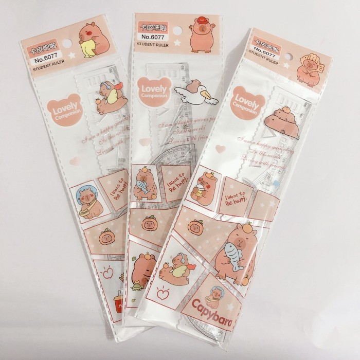 

Penggaris Motif Capybara Ruler Set 4in1 20cm