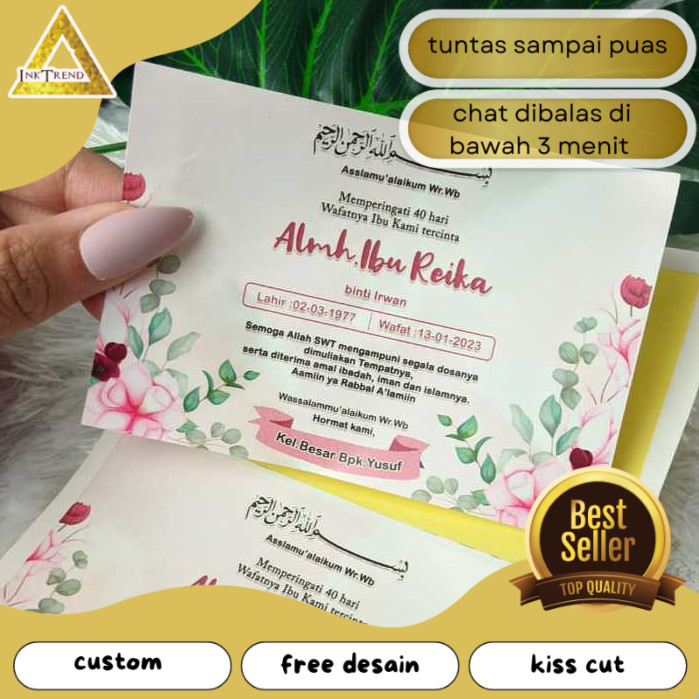INKA  Stiker Tahlilan Pengajian Mengenang Wafatnya 40 100 1000 Hari Kotak Nasi dan Box Makanan