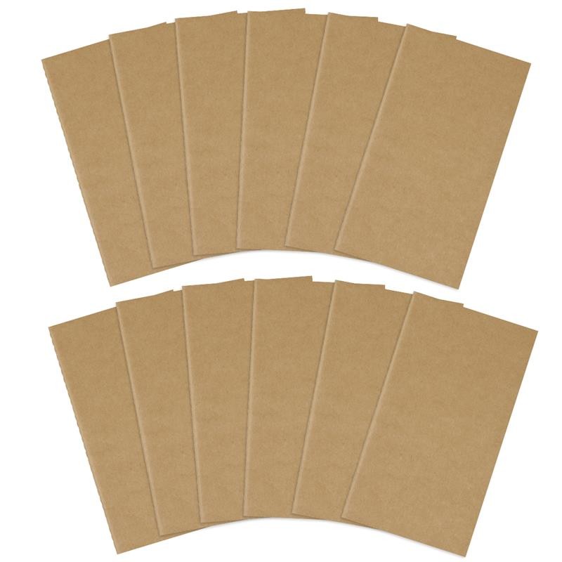 

12Pcs Notebook Kraft Journal Notebooks Unlined Blank Mini Memo Kids Pad Notepad Diary Lined Journals Organizer Paper Sketchbooks