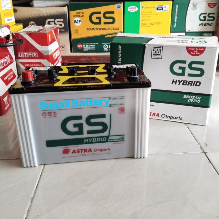 Aki Mobil GS ASTRA N70 65D31R HYBRID Aki Basah 12Volt 70Ah ORIGINAL ASTRA OTOPARTS