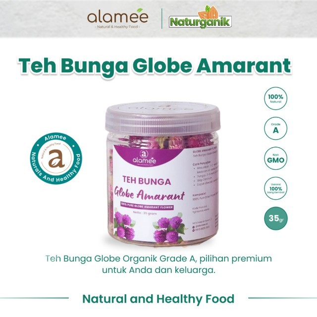 

ALAMEE Globe Amaranth Tea Teh Bunga Herbal Organik Kering Dried Flower 60gr Premium Naturganik