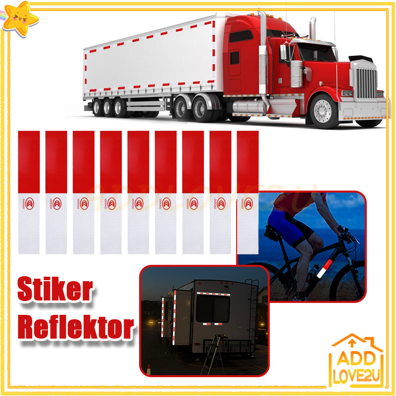 Sticker Reflektor Warning Sign Merah/Sticker Reflector Truk Pickup Mobil/Sticker Safety Reflective/T
