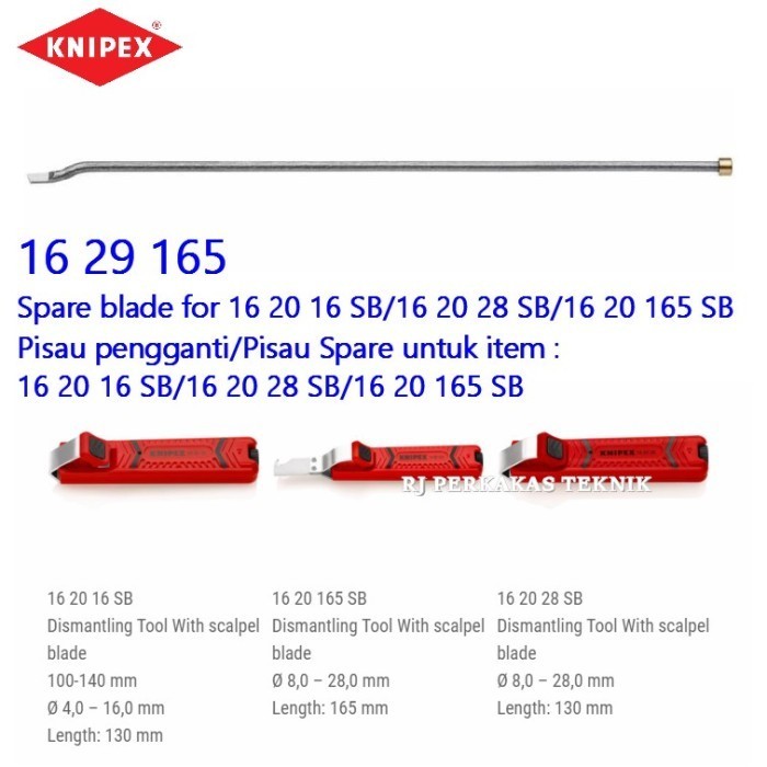 

Knipex 16 29 165 Pisau Pengganti Spare blade 16 20 16/ 28/ 165