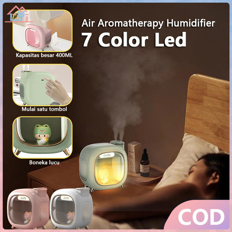 Aroma Diffuser 500ML Air Purifier 7 Warna Led Pelembab Udara Aromatherapy Portable Humidifier