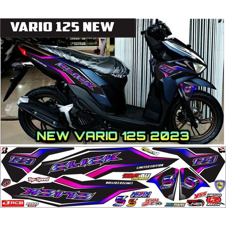STIKER VARIASI / STRIPING VARIASI HONDA VARIO 125 NEW MOTIF RAINBOW CLICK VARIASI STIKER MOTOR HONDA