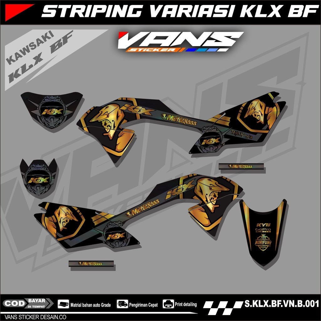 striping motor kawasaki klx 150 bf,se,g , Sticker lis variasi motor klx bf Supermoto