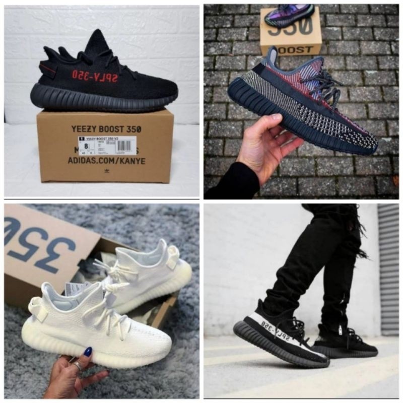 Bisa Cod Adiddas Yeezy//Yezzy boosts V2 SPLY-350 Black Static original sneakers