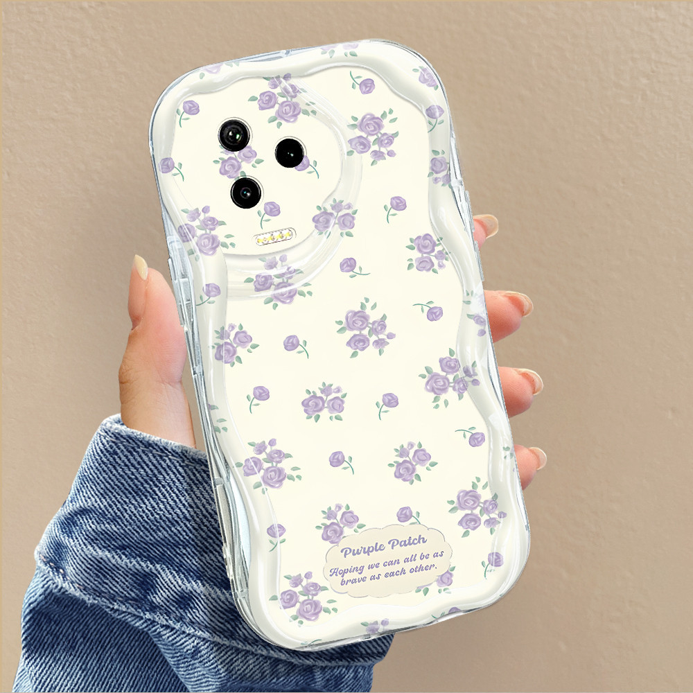 Infinix Note 12 Pro 2023 Untuk Hp Casing Phone Case Handphone Soft Cover Fresh Flower Kesing Cream Cassing