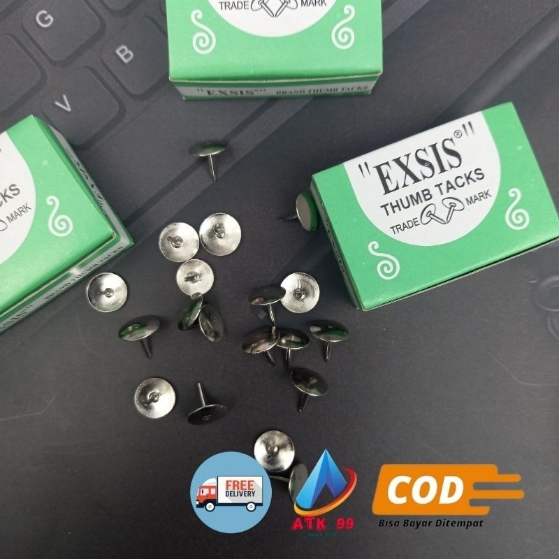 

Thumb Tacks - Paku PINES isi 10 Box/Paku Payung/Paku Dekorasi/Pines Klip/Pins Dekorasi