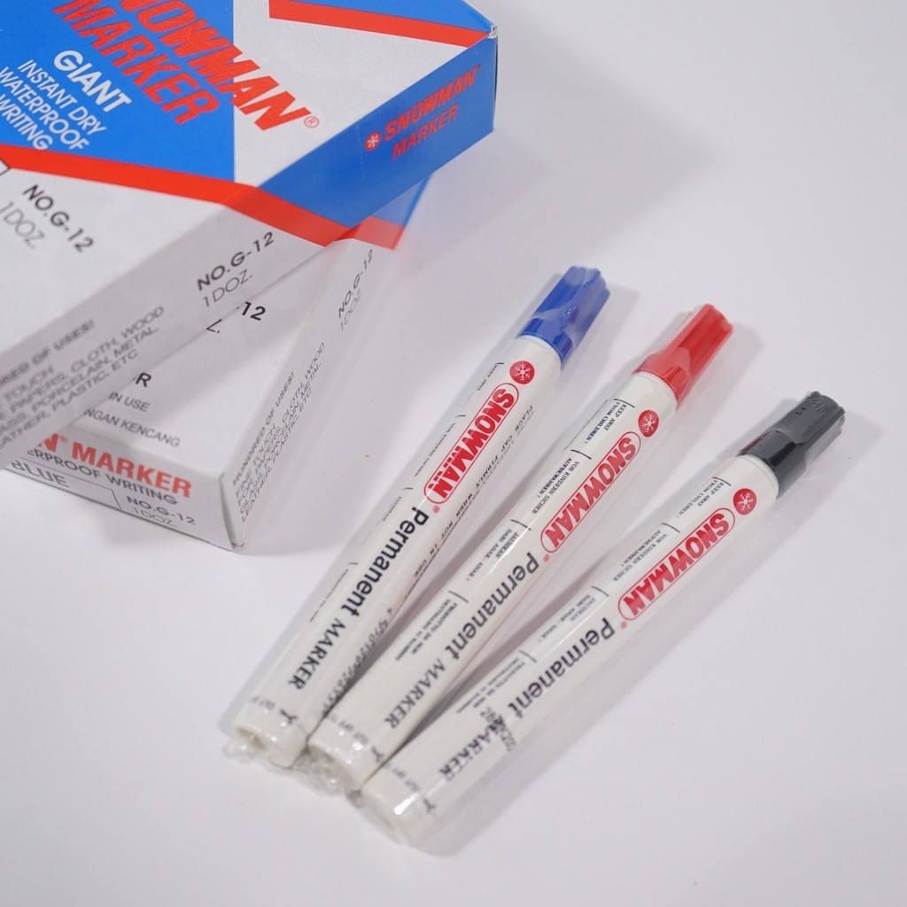 SNOWMAN PERMANENT MARKER BIRU / SPIDOL PERMANEN SNOWMAN WARNA BIRU