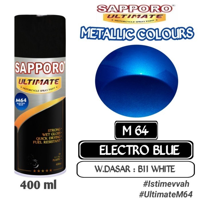 

Pilox Sapporo Ultimate M64 Electro Blue Cat Semprot Pilok Aerosol 400ml