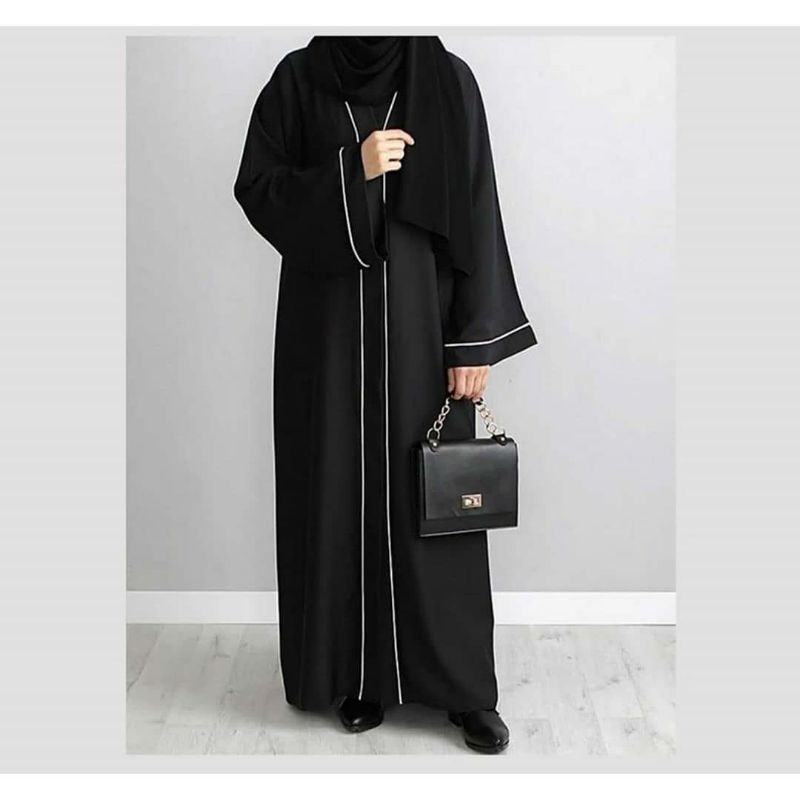 ADEM HALUS & LEMBUT // Abaya Arab Saudi Abaya Hitam MaxiDress Kombinasi Saku Abaya Busui Dubai Turke