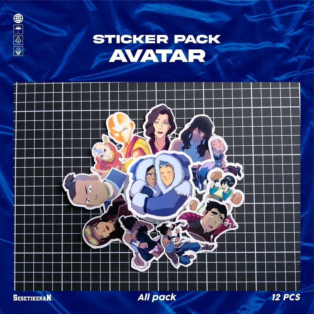 

COD✨ Sesetikeran Stiker Pack Kartun Lucu Avatar the Legend of Korra Untuk Koper Laptop Skateboard