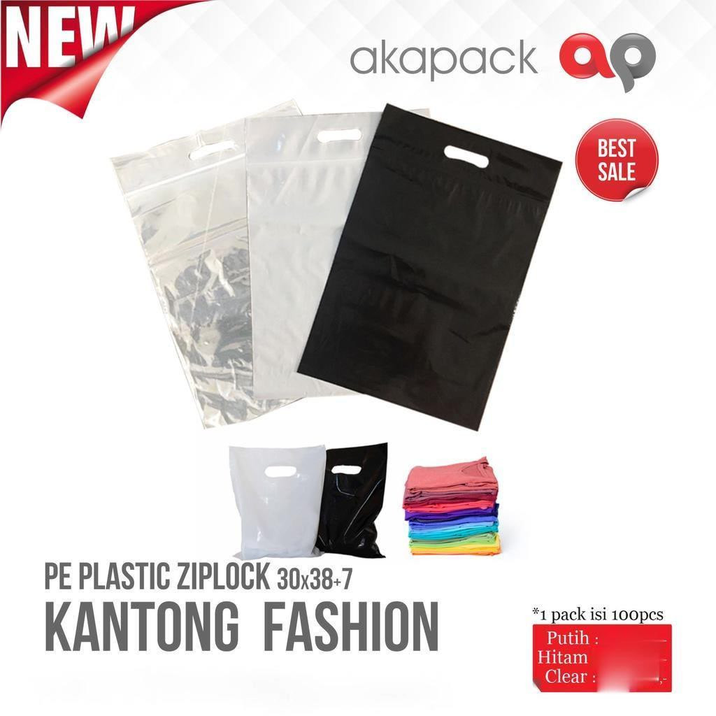 (100pcs) Plastik Klip CTIK / Plastik Packing Baju Kaos Ziplock With Handle