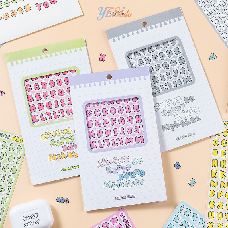 

COD✨ Buku Panduan Stiker Transparan Huruf Inggris Stiker Dekoratif Diy Menandai Stiker-YES