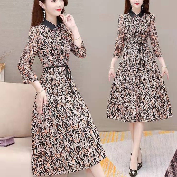 Gaun Korea/Gaun Pertengahan Panjang/Gaun Panjang/Gaun vintage