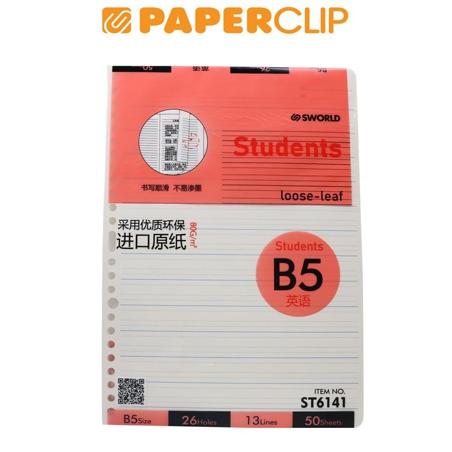 

LOOSE LEAF B5 SWORLD STUDENTS ST6141 26H 50P DOT LINES