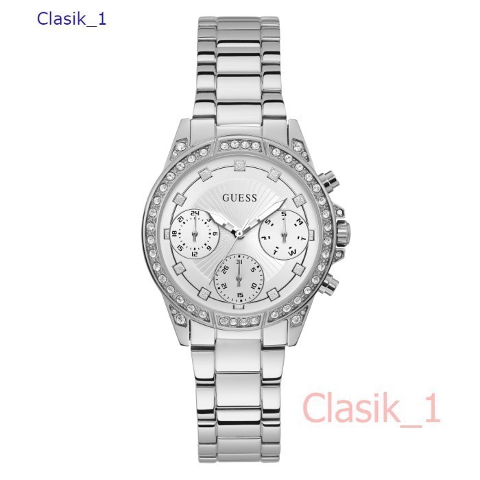 Original 100% GUESS W1293L1 - Jam Tangan Wanita -  - Silver -