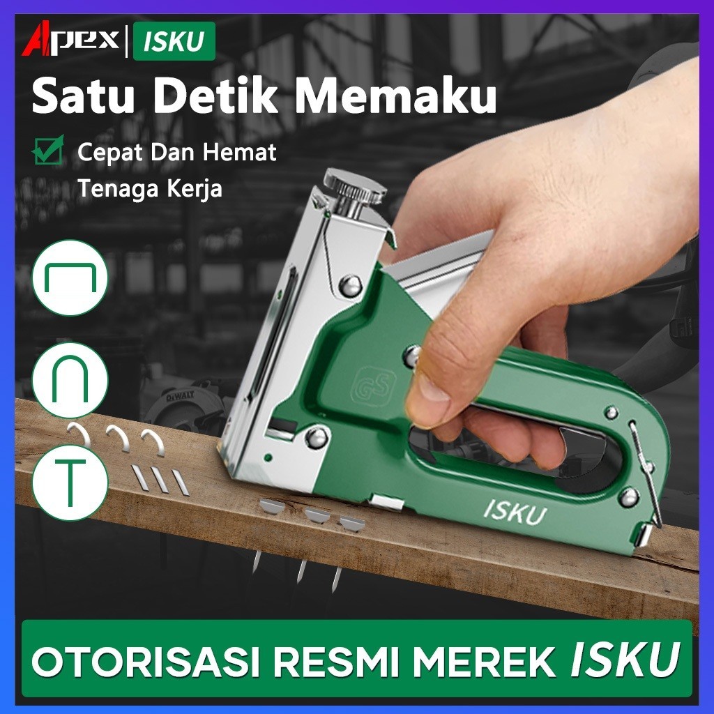 

[PROMO MURAH] ISKU Isi Staples tembak jok motor/Stapler tembak kayu gun paku steples tembak 3 in 1 tacker Bisa 3 Jenis Staples - 1 set