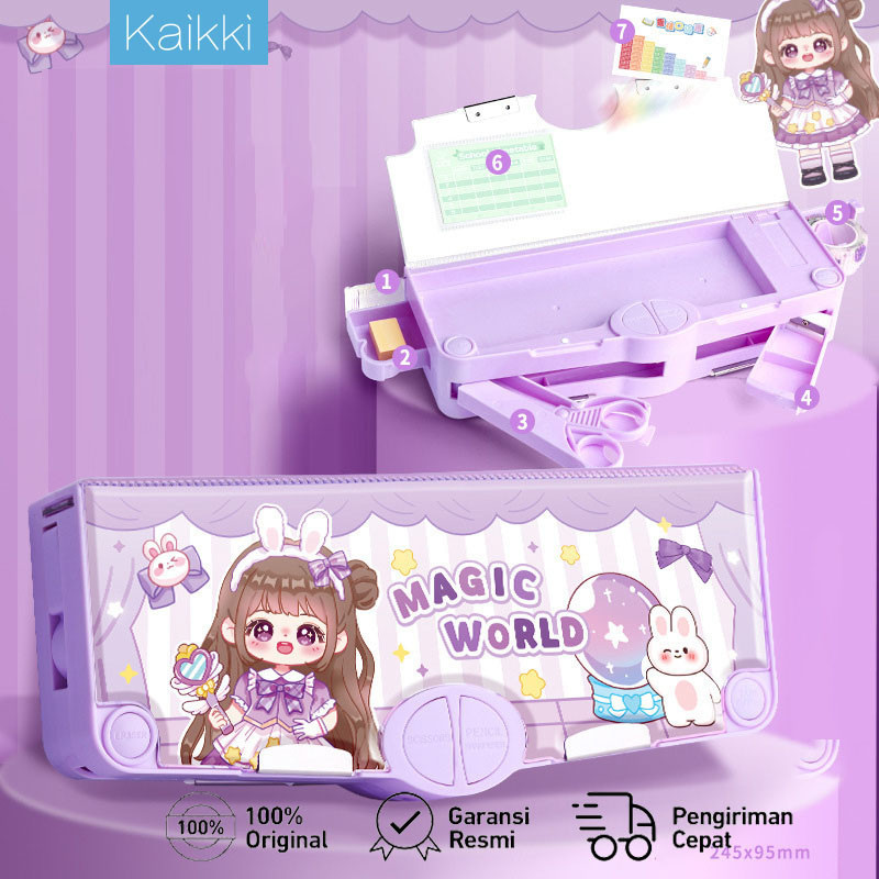 

[PROMO MURAH] KAIKKI Kaba Bear Kotak Alat Tulis Multifungsi Dua Lapis Kotak Pensil Selebriti Internet Siswa Sekolah Dasar