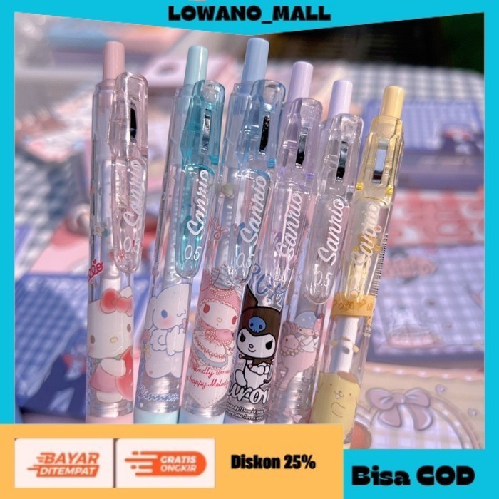 

[[LOWANOMALL6]] TERLARIS Pulpen Gel Lucu Sanrio Cute Cartoon Pens Ball Pen 0.5 Tinta Hitam COD