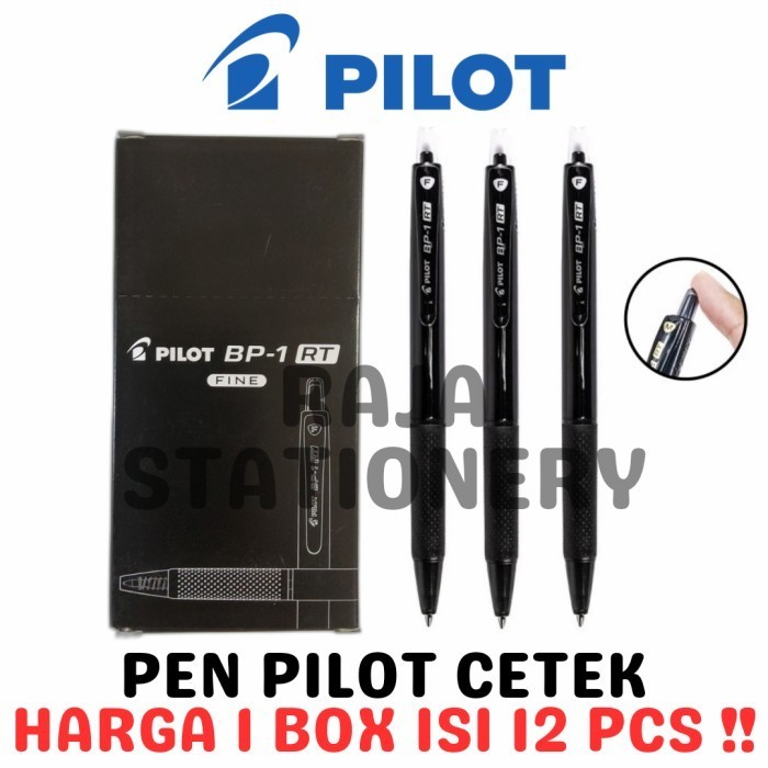 

PILOT BALL PEN CLICKER BP-1 RT PENA PULPEN CETEK PILOT BP-1RT [12PCS] - BLACK, FINE TIP