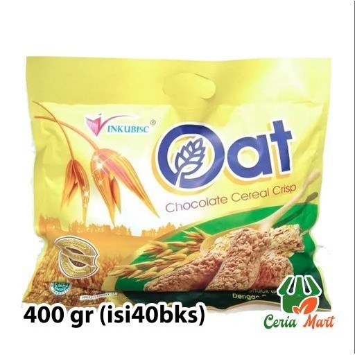 

Inkubisc Oat Chocolate Cereal Crisp 400 gr isi 40pcs Sereal Bar