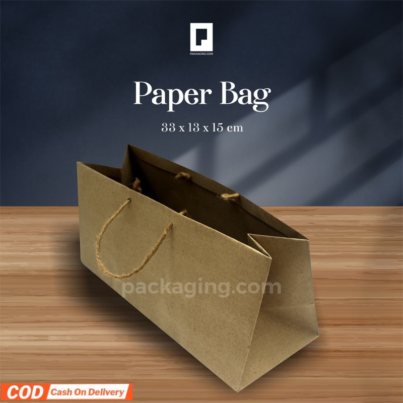 

Paper Bag Polos uk.33x13x15/Kantong Kertas /Tas Kertas untuk kotak uk.33x13x15