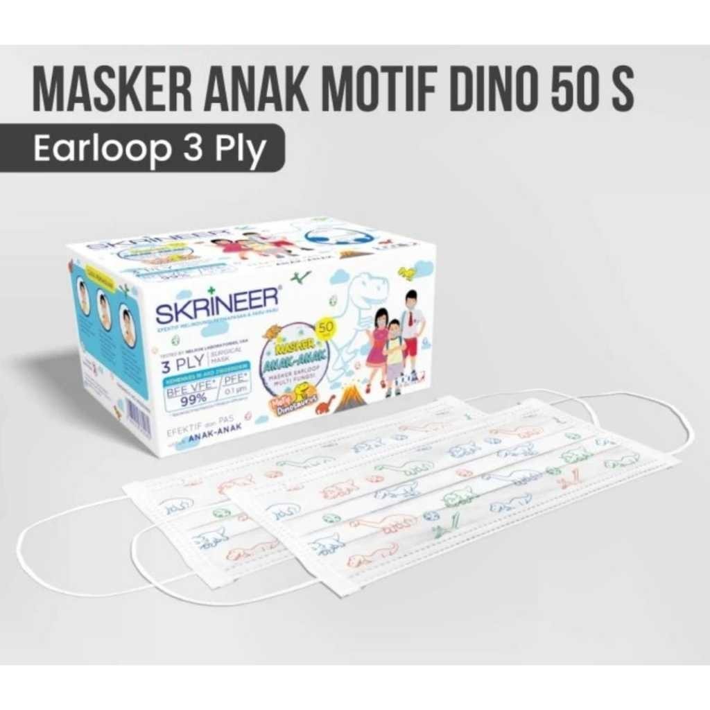 (MC8) Masker anak motif 1box isi 50pcs - Masker 3Ply Anak Isi 50pcs Masker Anak 3 Ply