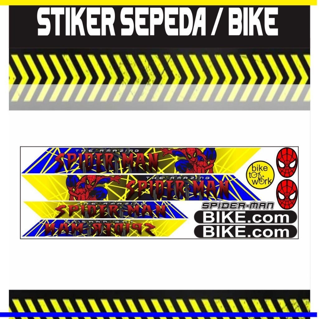 COD / STIKER SEPEDAH / STRIPING SIDERMAN BIKE SEPEDAH VARIASI MOTIF