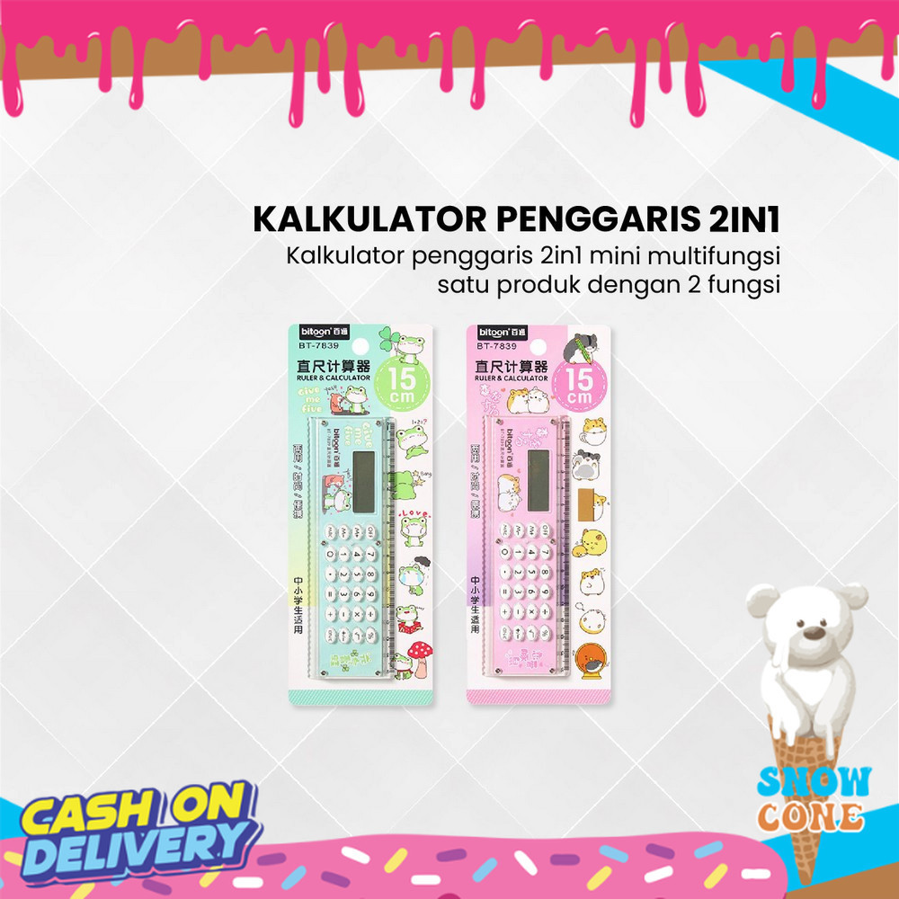 

Kalkulator Penggaris Karakter 2IN1 Mini Portable Multifungsi / Kalkulator 8 Digit Penggaris 15cm / Perlengkapan Sekolah Anak Praktis / Ruler Set Calculator Import